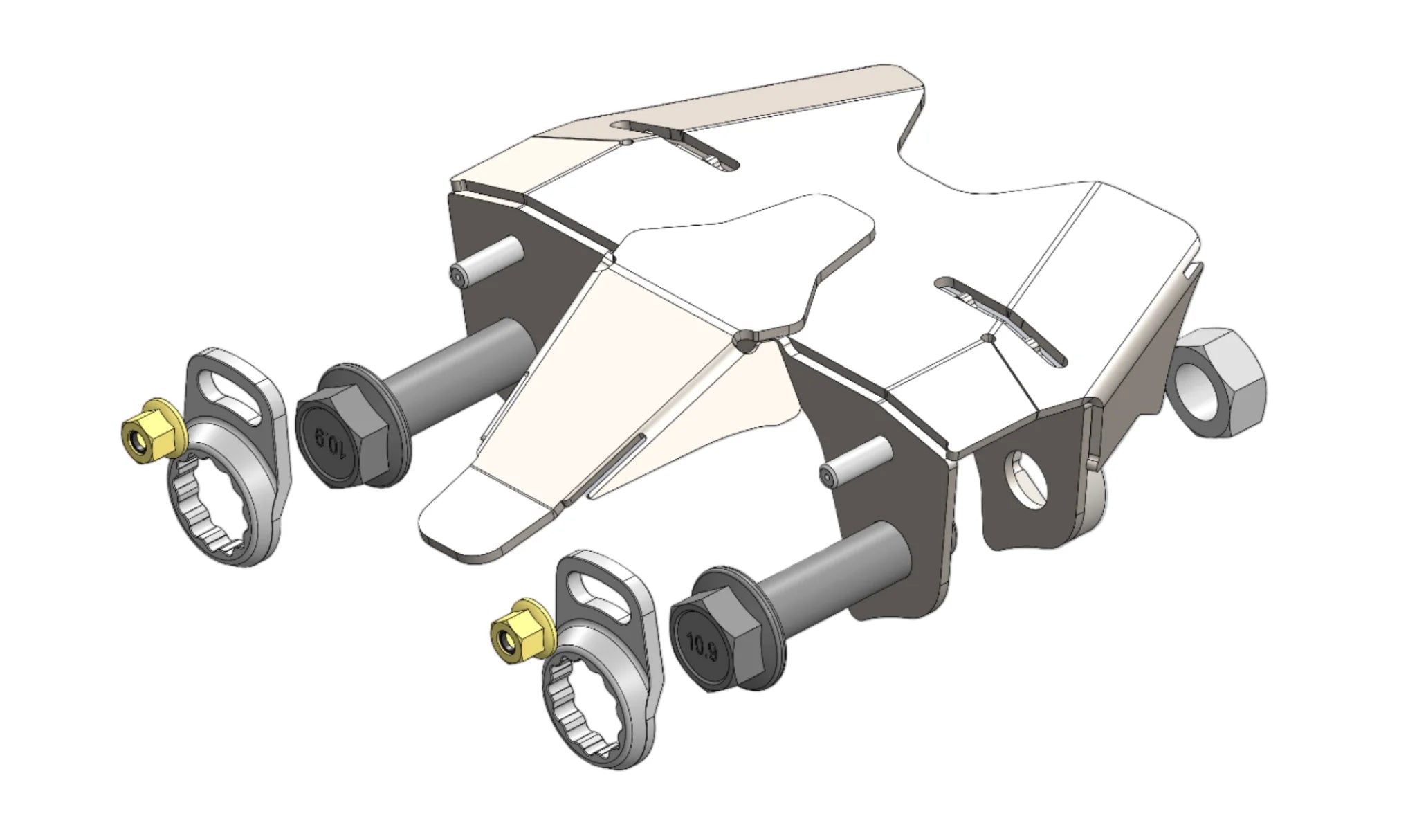 Can-Am Maverick R Front Upper Shock Mount Gusset Assembly (Weld-On Kit with Bolt Retainers)